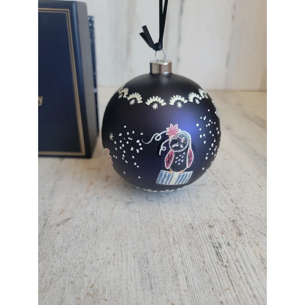 Vera Bradley night sky owl ball glass bird Xmas ornament glitter unique